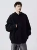Novedad Otoño/Invierno Sudadera con Capucha de Punto Grueso Abrigo de Suéter para Hombre Holgado Casual Versátil Top Perezoso