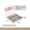 Caja de 5 compartimentos transfronteriza que contiene 300 imperdibles coloridos, imperdibles de metal plateado y negro, accesorios para broches DIY