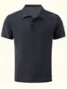 Camiseta Polo de Verano Manga Corta Malla de Alta Gama Seda Hielo Camiseta Manga Corta Hombre Cuello de Camisa Verano Color Sólido Talla Grande