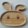 Set de Plato Hondo, Plato Plano y Plato para Cena Infantil de Dibujos Animados de Madera de Bambú, Plato para Fruta de Hogar de Hotel, Bandeja de Madera de Bambú, Plato para Té de Ángulo Recto