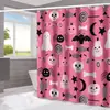 Cortina de Chuveiro Halloween Fantasma Abóbora Amazon Casa Impermeável e à Prova de Mofo Cortina de Chuveiro Divisória de Banheiro Cortina de Chuveiro