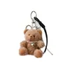 Bolsa de Cadena Trenzada de Cuero con Forma de Corazón, Colgante Llavero, Accesorio de Moda Creativo Transfronterizo Europeo y Americano de Peluche Oso de Peluche para Mujeres