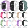 Adequado para Apple Laser Carving Flor Embutida Duas Cores Pulseira de Relógio de Silicone Pulseira de Relógio de Silicone Apple iWatch em Estoque