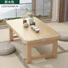 Mesa de Café Plegable para Apartamentos Pequeños, Mesa Pequeña de Comedor de Madera Maciza, Mesa Baja Japonesa Moderna Simple para Ventana Saliente, Mesa de Té Simple