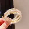 Estilo Lujo Ligero Francés Pulsera Abierta de Perlas Multicapa Incrustada con Diamantes Joyería de Mano de Moda de Gama Alta de Nicho Barroco para Mujeres
