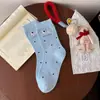 Calcetines dulces de oso estilo japonés para otoño e invierno para mujer, calcetines de encaje a media pantorrilla estilo universitario, calcetines casuales versátiles lindos de dibujos animados para mujer
