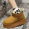 Botas de invierno para mujer con suela gruesa, antideslizantes, estilo nuevo 2026, cálidas, sin cordones, forradas de felpa y zapatos de algodón engrosado