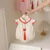 Ropa de Bebé, Monos de Verano, Bebé Niña de Un Año, Ropa Estilo Chino Dinastía Han, Ropa Fina de Verano de Manga Corta