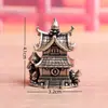 Casa Cogumelo de Latão Puro, Pequeno Castelo Estilo Antigo, Pousada de Construção Antiga, Decoração Retrô, Animal de Chá de Mesa, Ornamento Artesanal