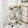 Caja de almacenamiento de cosméticos Ins Style, estante de almacenamiento, tocador de escritorio para el cuidado de la piel, carrito para lavabo de baño