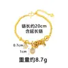 Pulsera Retorcida de Flor con Incrustaciones de Diamantes Dorados de Imitación Estilo Lujo Ligero para Mujer, Pulsera de Oro Arena Vietnamita con un Diseño Único Que No Se Desvanecerá Fácilmente