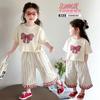 Traje de Cuadros para Niña con Lazo en la Espalda, Nuevo Conjunto de Dos Piezas de Moda Verano 2026 para Niñas Pequeñas, Atuendo de Verano para Niños Pequeños