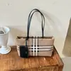 Bolsas de Cuadros para Mujer 2026 Nuevo Estilo Moda Otoñal Tendencia Versátil Bolso de Hombro Único Gran Capacidad Bolso Tote Cubo para el Trabajo