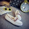 Zapatos de lana tipo pea para otoño e invierno, Zapatos de algodón de lana forrados de vellón para mujer, Zapatos planos de cuero genuino, Zapatos cálidos tipo slip-on para mujeres embarazadas y madres, Zapatos tipo cuchara