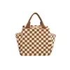 Bolsa de Almuerzo Aislada de Estilo Nuevo para el Trabajo, Bolsa de Almuerzo para Estudiantes, Bolsa Portátil para Lonchera, Bolsa Cuadrada para Comida de Pana a Cuadros