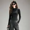Conjunto de Yoga y Fitness para Mujer: Conjunto Deportivo de Dos Piezas para Correr, Top de Manga Larga con Cremallera y Cuello Alto, Cintura Alta, Antideslizante, Secado Rápido