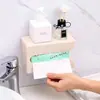 Caixa de Papel Higiênico para Banheiro Montada na Parede Sem Furos Caixa de Lenços de Papel Higiênico Impermeável Montada na Parede Removível Porta-Papel Higiênico