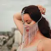 Amazon Nuevo Producto Cadena Borla Máscara Moda Europea y Americana Fiesta de Máscaras Accesorios Faciales de Pedrería Máscara