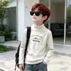 Ropa interior térmica para niños 2026 nuevo estilo coreano ropa de invierno top de cuello medio alto camiseta de manga larga para niños polar térmico venta al por mayor
