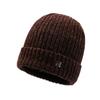 Sombrero cálido de invierno para hombre de chenilla de lana con forro polar, moda juvenil a prueba de frío, tipo pullover con protección para las orejas, sombrero de punto de moda