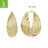 Yinziyun Novo Estilo Argola de Orelha em Prata 925 com Textura de Metal Ondulada Fonte de Mercadoria Transfronteiriça Brincos da Moda Ornamentos de Orelha