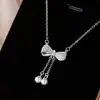 Escape Princess Collar de Plata de Ley 925 para Mujer Cadena Ligera de Lujo de Alta Gama para Clavícula con Colgante de Perla Shijia