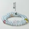 Pulseira de Calcedônia Azul Natural de Alto Luxo Design DIY Joias Pedra Original Cristal Água-Marinha Azul Claro Pulseira de Mercadoria A para Mulheres