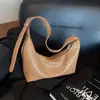 Bolso de Hombro Tejido Francés Textura Retro Bolso Cruzado Casual Versátil Simple Gran Capacidad Bolso para Viajar Mujeres Transfronterizo