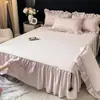 Saia de cama estilo princesa peça única cobre imperfeições bainha 2026 novo algodão puro todo algodão cobre-leito estilo saia de cama lençol de cama com borda de saia A