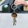 Nuevo Llavero Acrílico Plano Transfronterizo de Doctor y Enfermera Colgante Decorativo para Interior de Coche Mochila Colgante