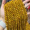 Cuentas Sueltas de Yema de Huevo Natural Yellowmoukite Amarillo Puro Color Sólido Cuentas Redondas de Yema de Huevo Accesorios para Joyería DIY