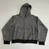 Moletom com Capuz Listrado Retro Americano de Peso Elevado para Mulheres no Outono e Inverno Casual Solto Versátil Jaqueta Cardigan com Zíper