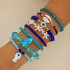 Pulseiras Boêmias Europeias e Americanas Multicamadas com Contas, Bloqueio de Cores Único, Itens de Atacado para Mulheres
