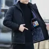 Talla extra Abrigo con capucha Forro polar Engrosado Cálido Acolchado de algodón para Hombre Grueso Otoño e Invierno Gama Alta Abrigo tipo Pan de Jengibre Abrigo Acolchado de Algodón Exclusivo Transfronterizo