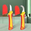 Pelacables Multifuncional Navaja de Electricista Mango de Plástico Navaja de Electricista Navaja para Cables Hoja Curva Hoja Recta Herramienta de Salida de Agua