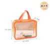 Bolsa de Armazenamento Colorida Transparente de PVC Transfronteiriça, Bolsa de Viagem com Zíper à Prova d'Água para Brinquedos de Praia, Bolsa de Armazenamento Grande