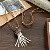 "Fondo Profundo" Medusa Perla Borla Cadena Larga con Cordón Suéter Cadena Luz de Lujo Diseño Collar Accesorios Retro