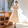 Falda de Pastel Patchwork de Encaje de Terciopelo Negro para Mujer, Falda de Paraguas acampanada de longitud media de cintura alta adelgazante de Primavera, Poliéster