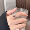 Anillo Abierto de Esmalte de Estrella Casual y Lujo Ligero Color Blanco y Negro Diseño de Nicho Moda Personalizada Versátil Exquisito Anillo