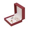 Caja de Juego de Joyería de Cuero PU Cepillado en Ángulo Recto Moda Mini Anillo Collar Pendientes Juego de Tres Piezas Caja Decorativa
