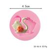 Molde de Silicone para Fazer Decoração de Bolo Fondant de Chocolate com Folha de Palmeira, Peça Cisne Flamingo de Casal DIY