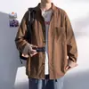 En stock, nuevo estilo otoño 2026, chaqueta casual para hombre de talla grande, a cuadros, con puños, cuello alto, suelta, delgada, manga larga