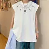 Marca de Moda de Estilo Americano de Nicho Camiseta de Verano para Hombre de Manga Corta con Estampado Suelta de Nuevo Diseño Moderna sin Mangas