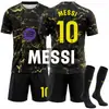 2627 Camiseta de Fútbol del Barcelona Número 10 Yamal Messi Ropa de Entrenamiento para Partido Patrón de Mármol Negro Dorado Camiseta