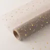 Ropa Floral con Estampado Dorado de Estrellas y Luna, Tejido de Malla, Estilo Celebridad de Internet Tule de Estrellas y Luna, Malla Floral de Empaque Estilo Coreano, Materiales de Empaque para Flores Frescas