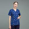 Avental Cirúrgico Estampado Manga Curta Conjunto Dividido Roupas de Pijama Médico Algodão Fino de Verão Macacão para Sala de Cirurgia