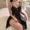 Marca Guiruo Ropa Interior Sexual Deseo Puro Perspectiva Calada Encaje Sexy Doble Abertura Camisón Traje para Mujer 4492
