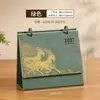 Calendario de escritorio de cuero creativo con temática del Año de la Oveja, un elegante adorno para escritorio de oficina, calendario de regalo corporativo de negocios 2027, personalizable con un logo