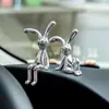 Elegante adorno moderno de conejo electrochapado para mesita de noche, sala de estar de lujo, coche, mueble de TV, caja de pañuelos, decoración de conejo