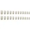 Manicura de Uñas Postizas Planas Largas Brillantes Exquisitas de Moda Portables con Purpurina Blanca Plateada 24 Piezas Parches de Uñas Postizas Terminados